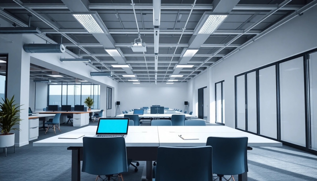 Stellenangebote in einem modernen Büro, das Team bei der Arbeit zeigt.