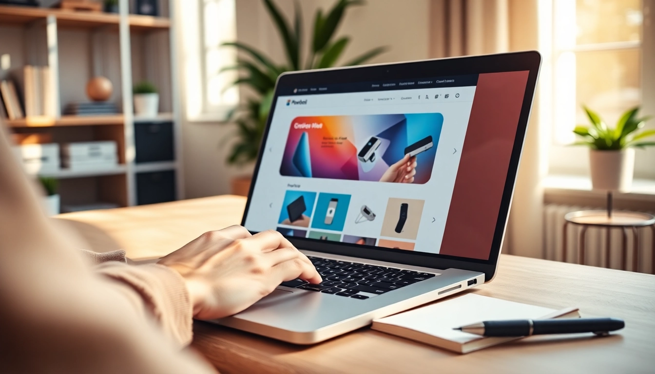 litbuy bestellen anleitung in einem modernen und einladenden Home-Office-Setup, das einen Benutzer beim Online-Einkauf zeigt.