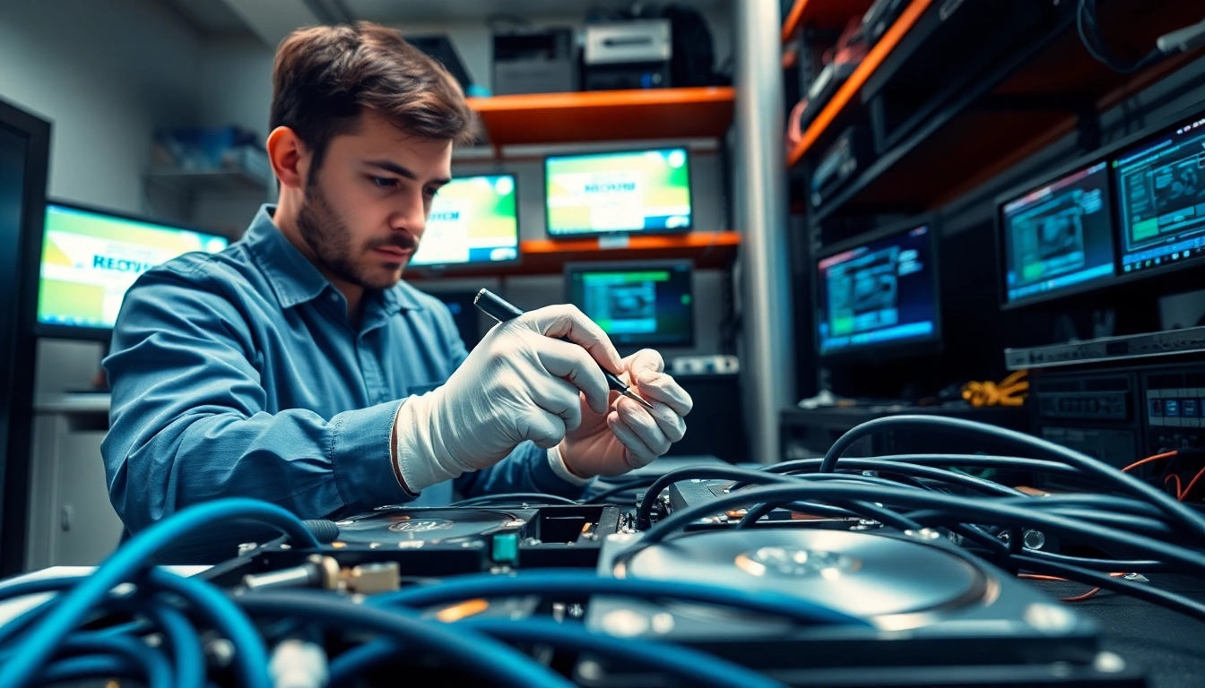 Datenrettung wien: Techniker arbeitet präzise an Festplatten zur Datenwiederherstellung.