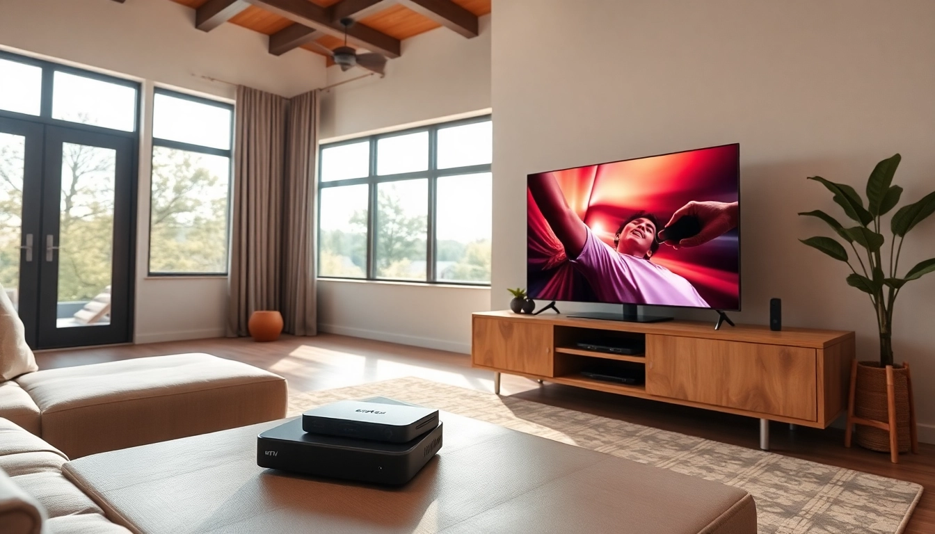 Erleben Sie IPTV Germany Nr. 1 in Deutschland in einem modernen Wohnzimmer mit neuester Technologie.