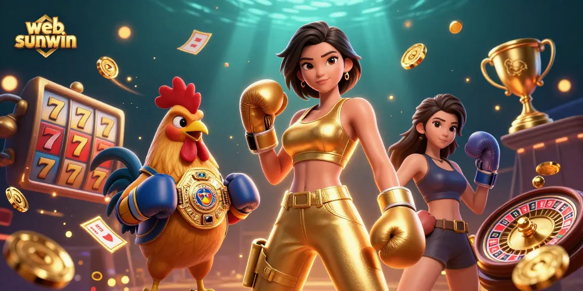 Discover thrilling jackpots and casino excitement with web sunwin in this vibrant illustration.