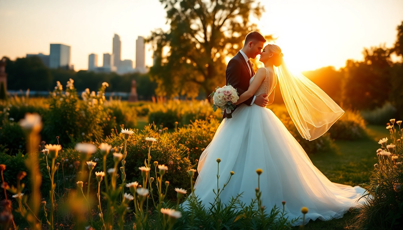 Hochzeitsfotograf Düsseldorf Yvonne Miss fotografiert ein Brautpaar im Garten.