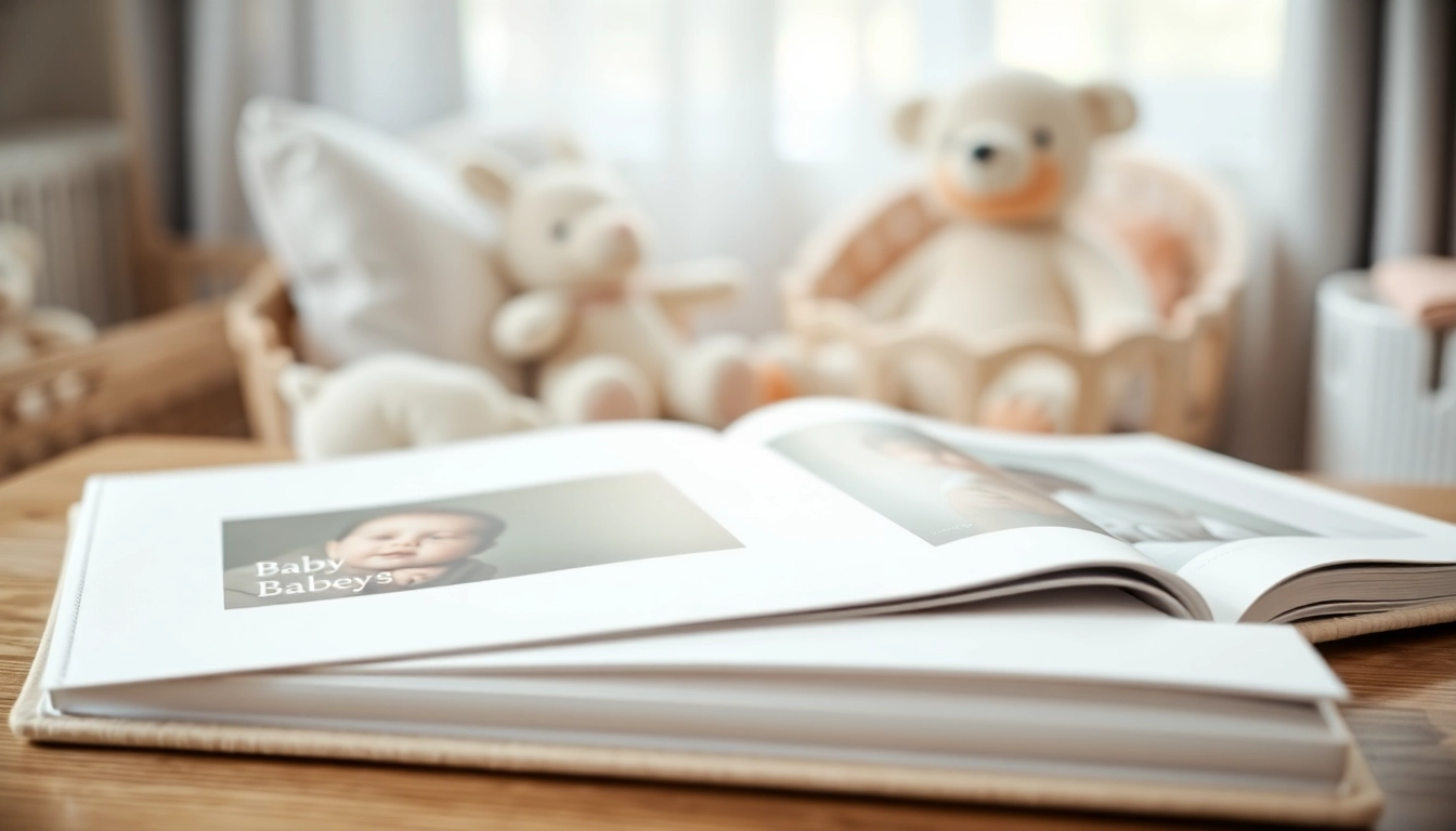 Gestalten Sie ein Babyalbum mit einzigartigen Seiten in einem liebevollen Kinderzimmer.