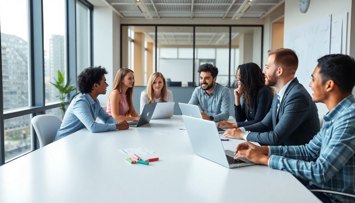 Brainstorming session at https://piraminds.com/ promoting creativity and collaboration in a modern office.