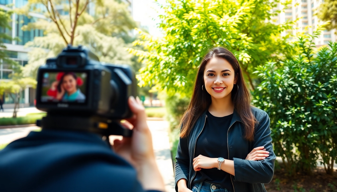 Professioneller dating fotograf für tinder bilder fotografiert lächelnden Mann in einem Stadtpark.