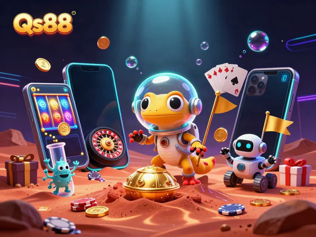 Experience thrilling wins with Qs88, as a cartoon gecko uncovers a hidden casino!
