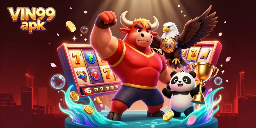 Engage with thrilling gameplay in the vibrant VIN99 apk casino experience featuring festive characters and elements.