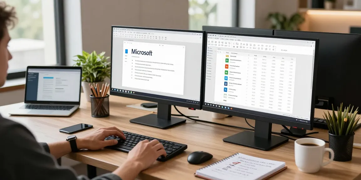 Effizientes Arbeiten mit Office 2024 ohne Abo als Dauerlizenz sichern in modernem Büro.