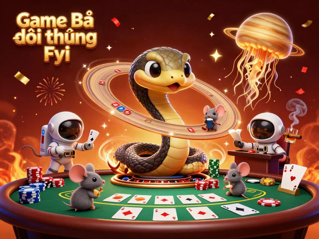 Experience thrilling bets with the cosmic dealers in Game Bài Đổi Thưởng Fyi, a stunning 3D casino world.