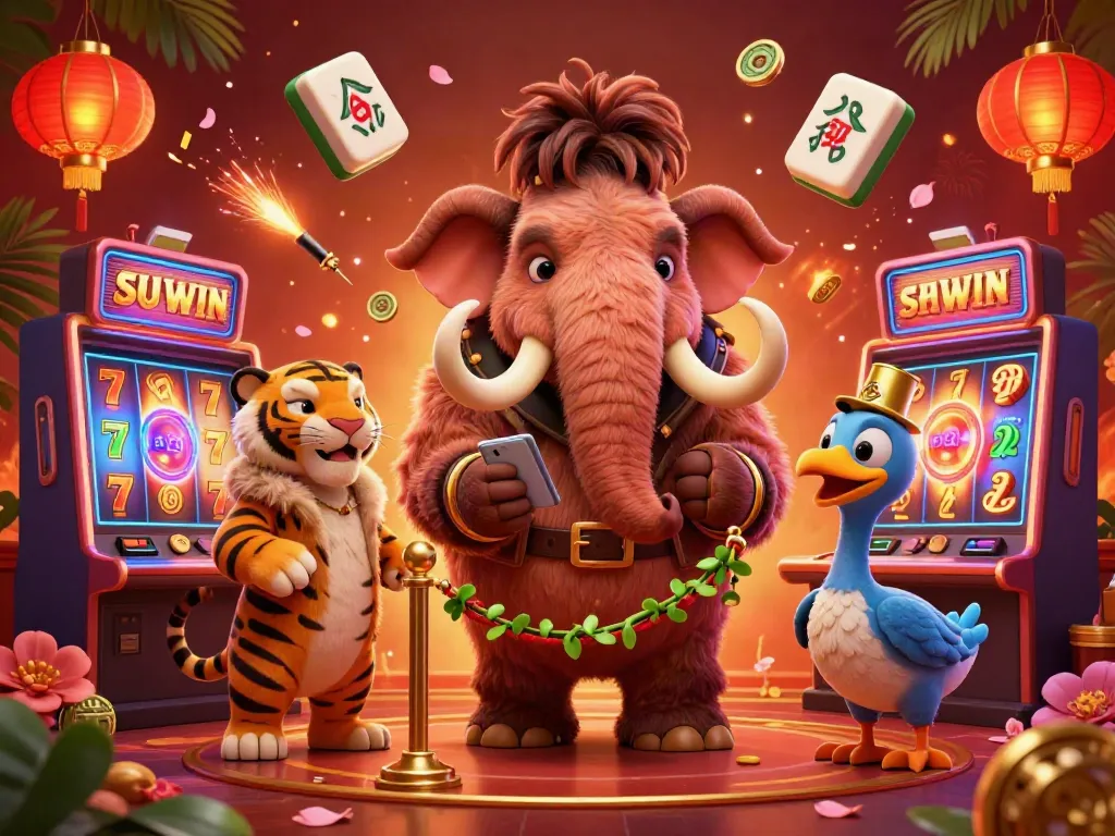 SUNWIN whales jackpot with vibrant characters and dynamic gaming elements in a lively casino scene.