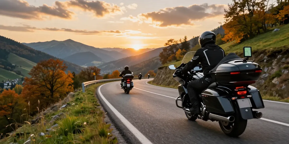 Erleben Sie den Nervenkitzel der Planung kurvenreicher Motorradtouren mit atemberaubenden Ausblicken auf Bergstraßen und Motorradausfahrten in malerischer Umgebung.