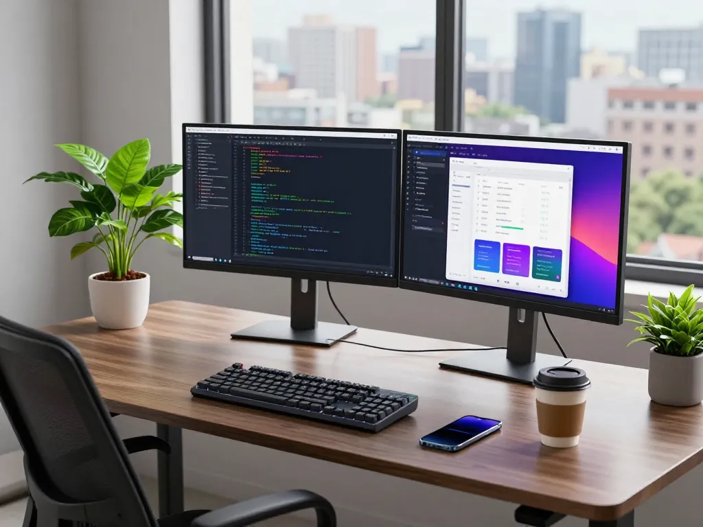 Experience seamless browsing with 谷歌浏览器 on a stylish desk setup.
