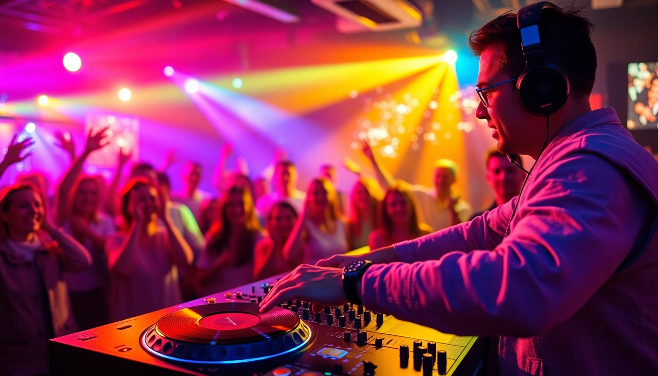 DJ aus München begeistert mit mitreißenden Beats auf einer lebhaften Party.