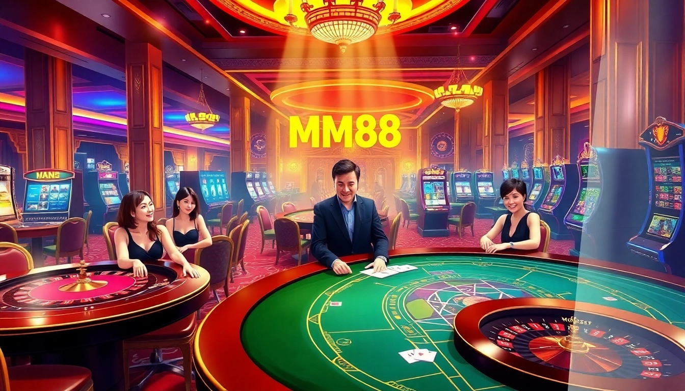 MM88 online platform showcasing thrilling casino games in a vibrant atmosphere.