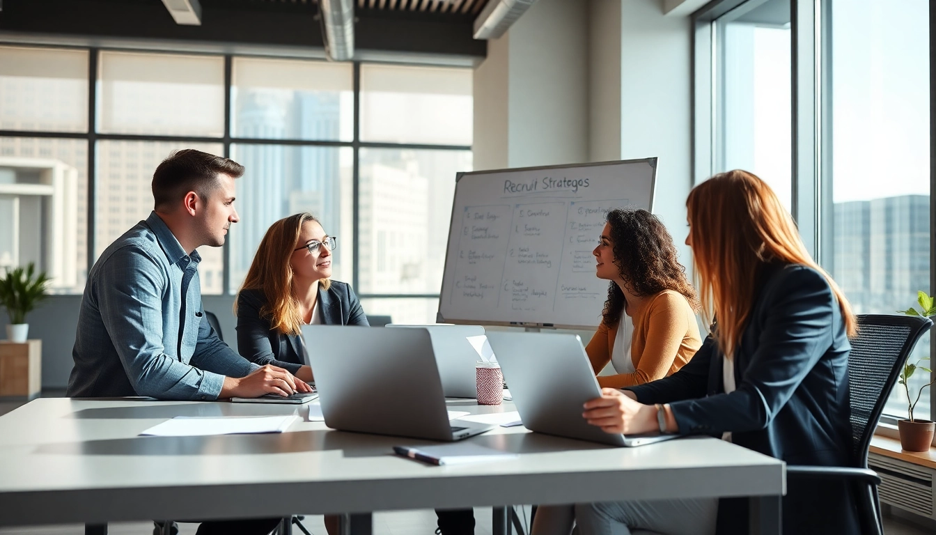 Effektive Personalvermittlung in einem modernen Büro mit einem dynamischen Team in Aktion.