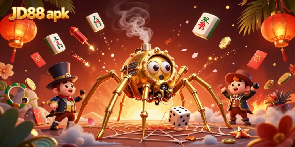 Engage with JD88 apk and experience the thrill of gambling in this vibrant 3D illustration art.