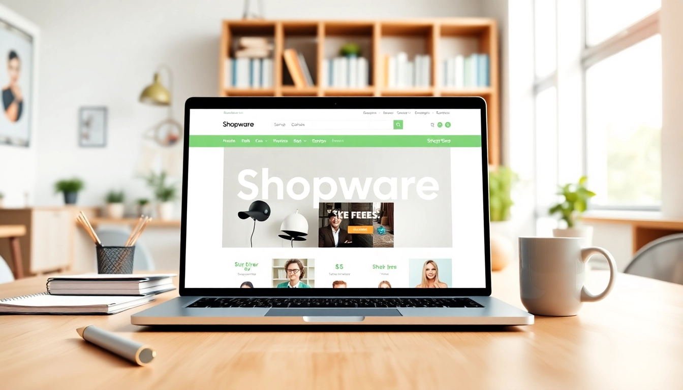 Präsentation von Shopware Shops auf einem modernen E-Commerce-Website, die Benutzer anspricht.