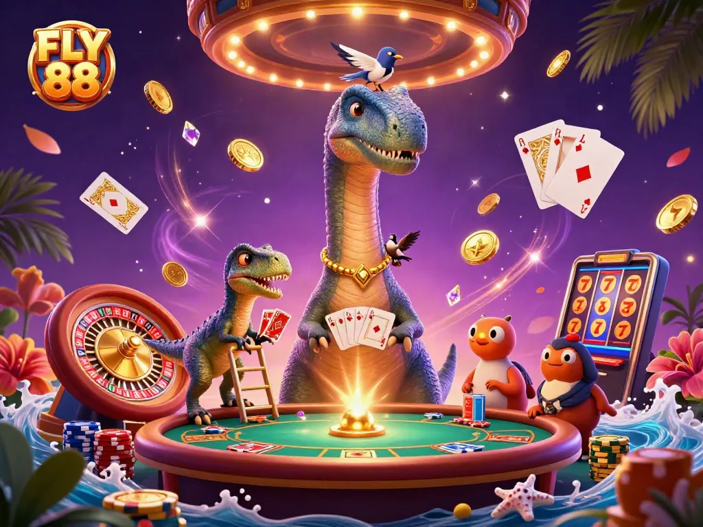 FLY 88 captivates players with animated casino adventure featuring vibrant characters and prizes.