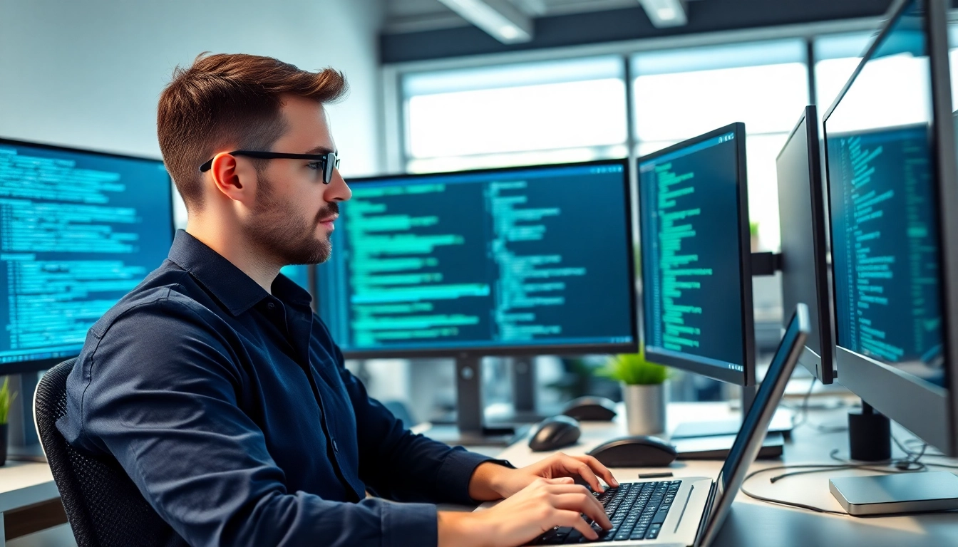 Der Webentwickler Hannover zeigt sein Können in einem modernen Büro.