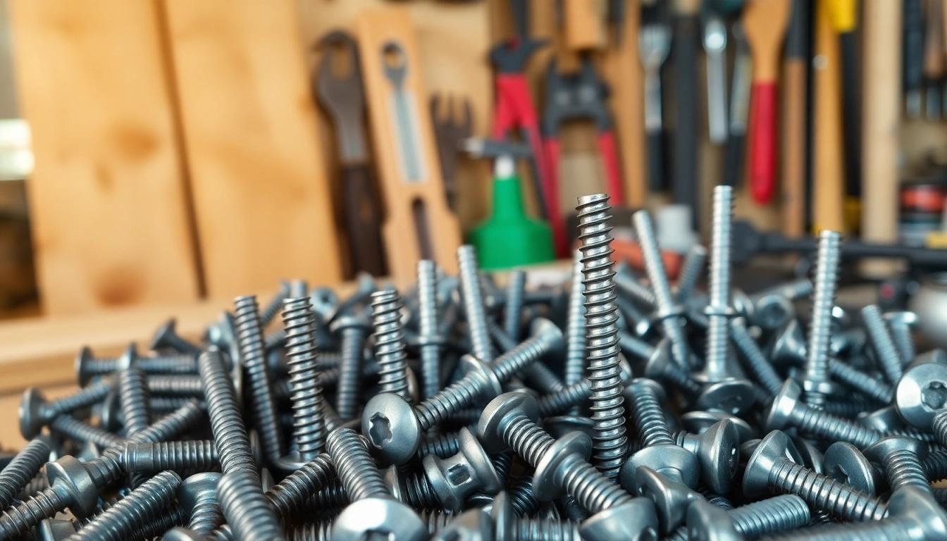 Verschiedene spanplattenschrauben in einem professionellen Hardware-Laden.