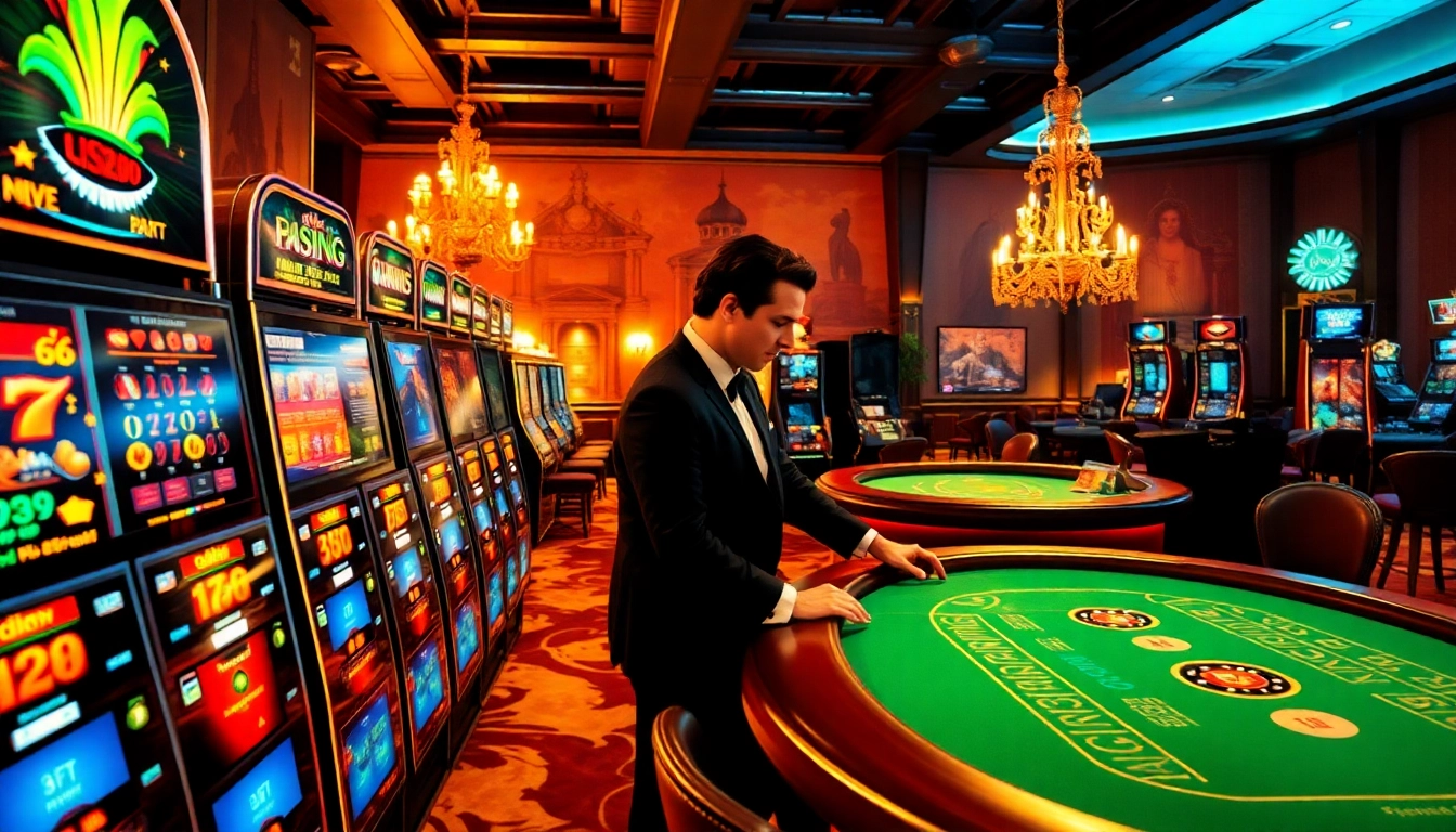 Erleben Sie das aufregende Ambiente eines casino schweiz online mit Spielautomaten und Live-Croupier.