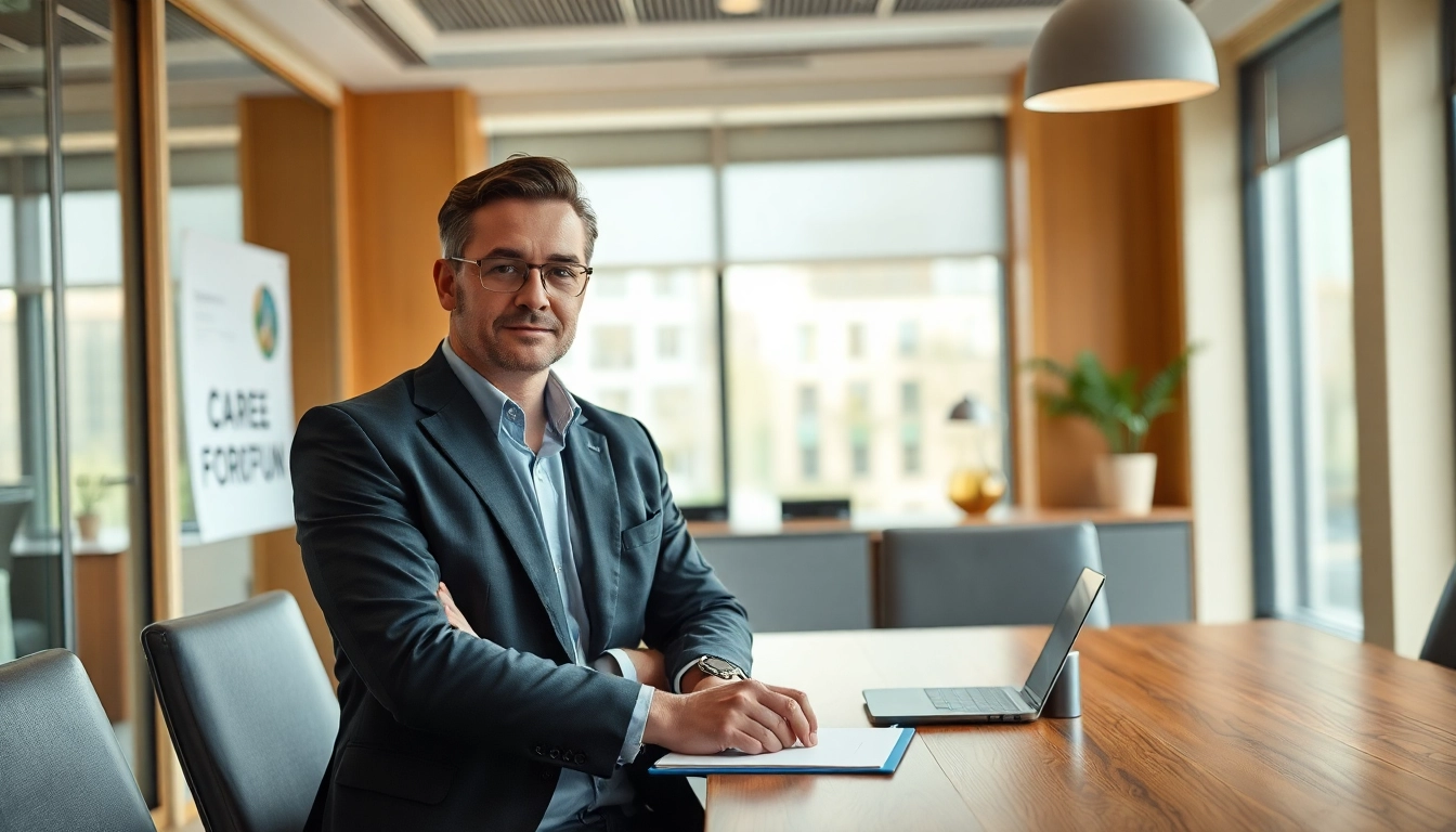 Headhunter, der in einem modernen Büro mit einem Kollegen spricht, unterstreicht Professionalität und Expertise.