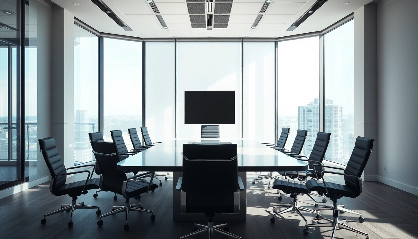 Professionelle Headhunter Agentur mit modernem Konferenzraum und viel Licht