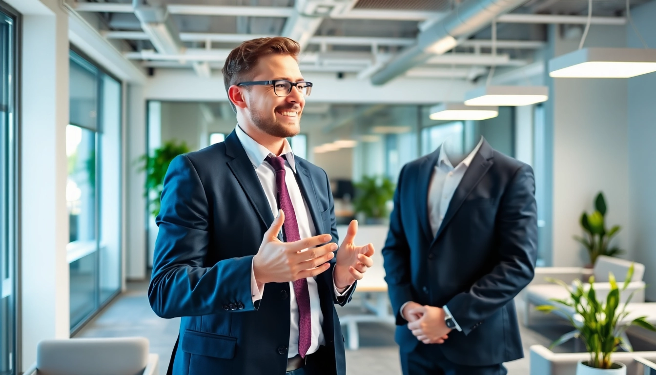 Professioneller Headhunter Monchengladbach berät einen Kandidaten in einem modernen Büro.
