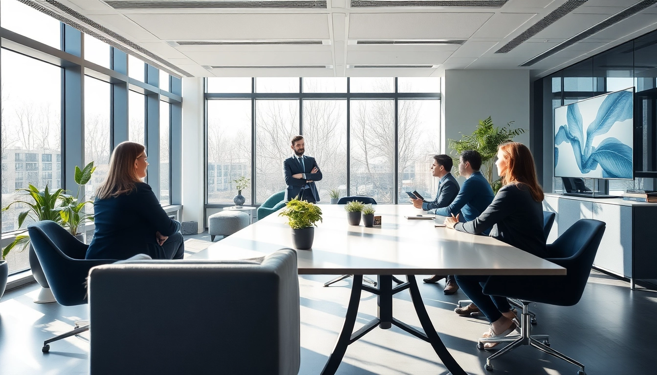 Professionelle Headhunter Köln beraten engagierte Fachleute in moderner Büroumgebung.