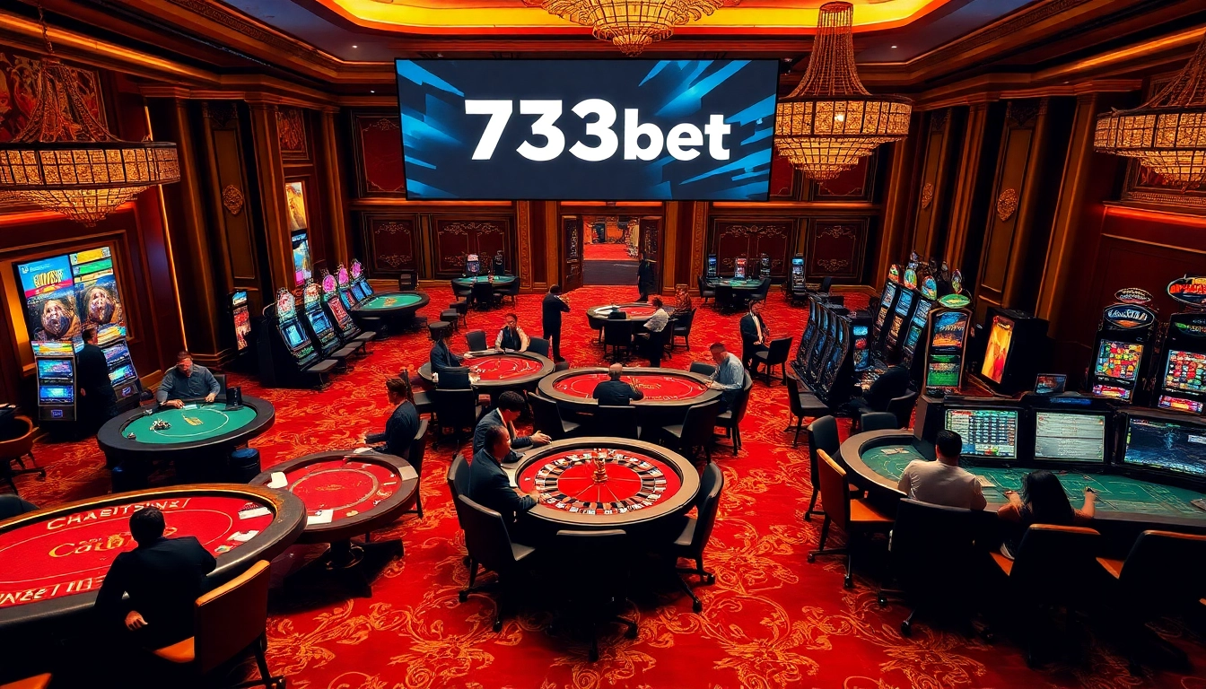 Engaged players enjoying thrilling table games at 733bet's luxurious casino setting.