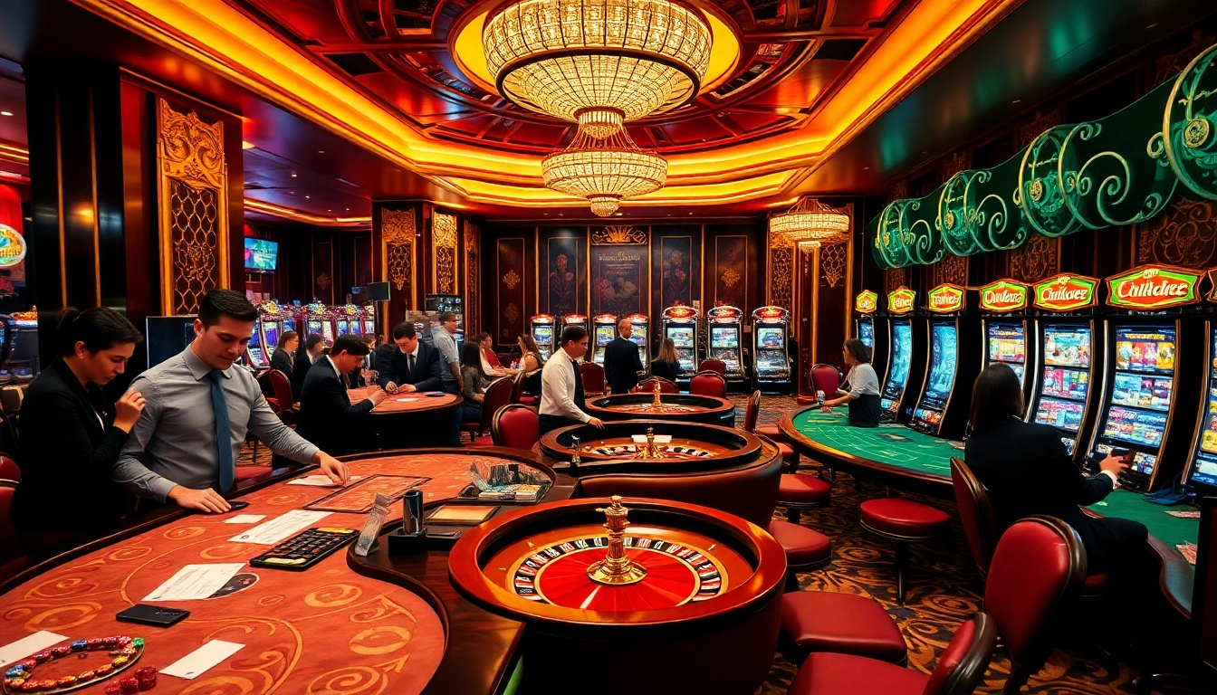 Players enjoying their time at the casino with features from https://www.superslot365.net/ showcasing exciting slot machines and poker games.