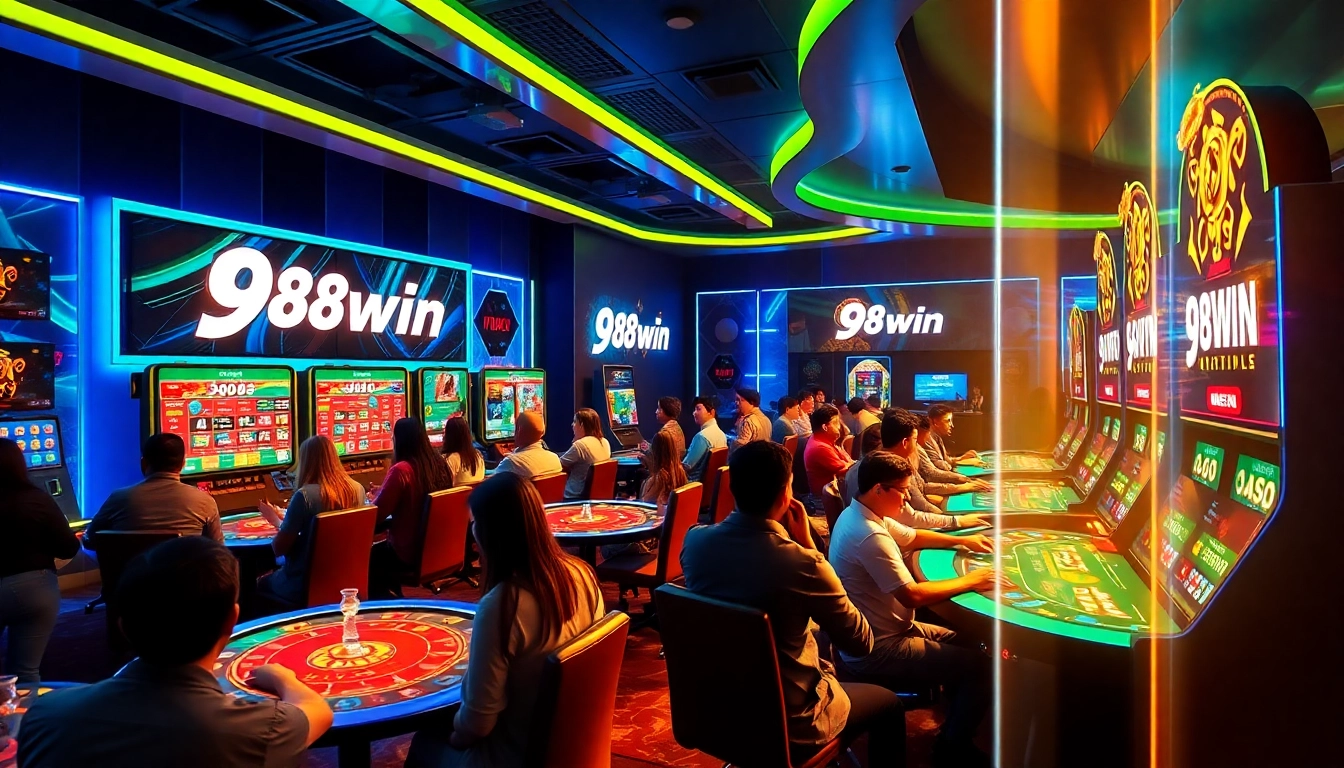 Exciting online casino experience at 98win featuring dynamic games and players engaged in action.
