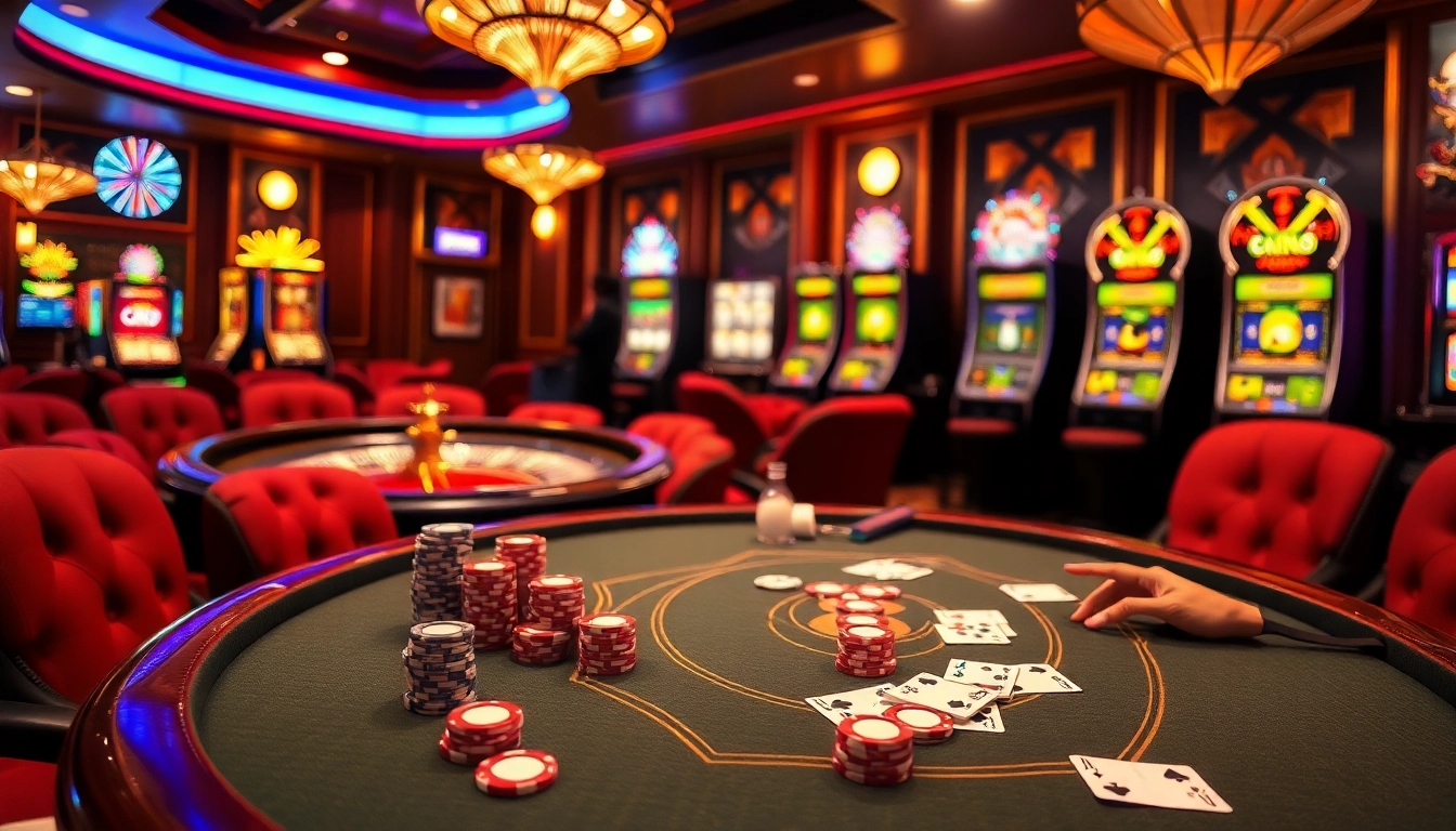 S8 com online casino excitement with poker, roulette, and vibrant slot machines.
