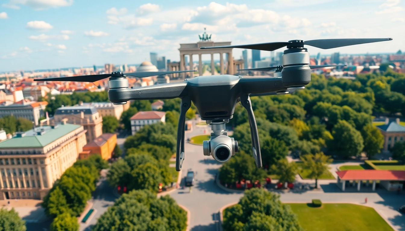 Drohnenaufnahmen Berlin zeigen die faszinierenden Sehenswürdigkeiten und die lebhafte Stadtlandschaft.