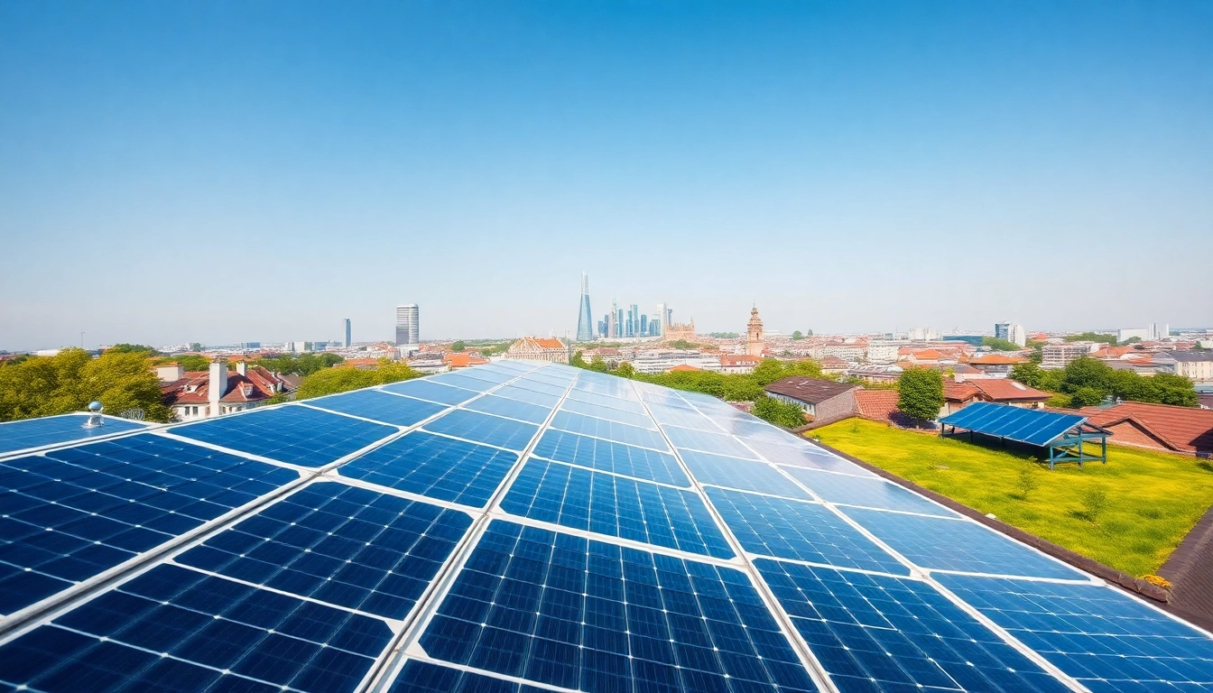 Solar Wien installation showcasing modern photovoltaic technology in a vibrant urban environment.