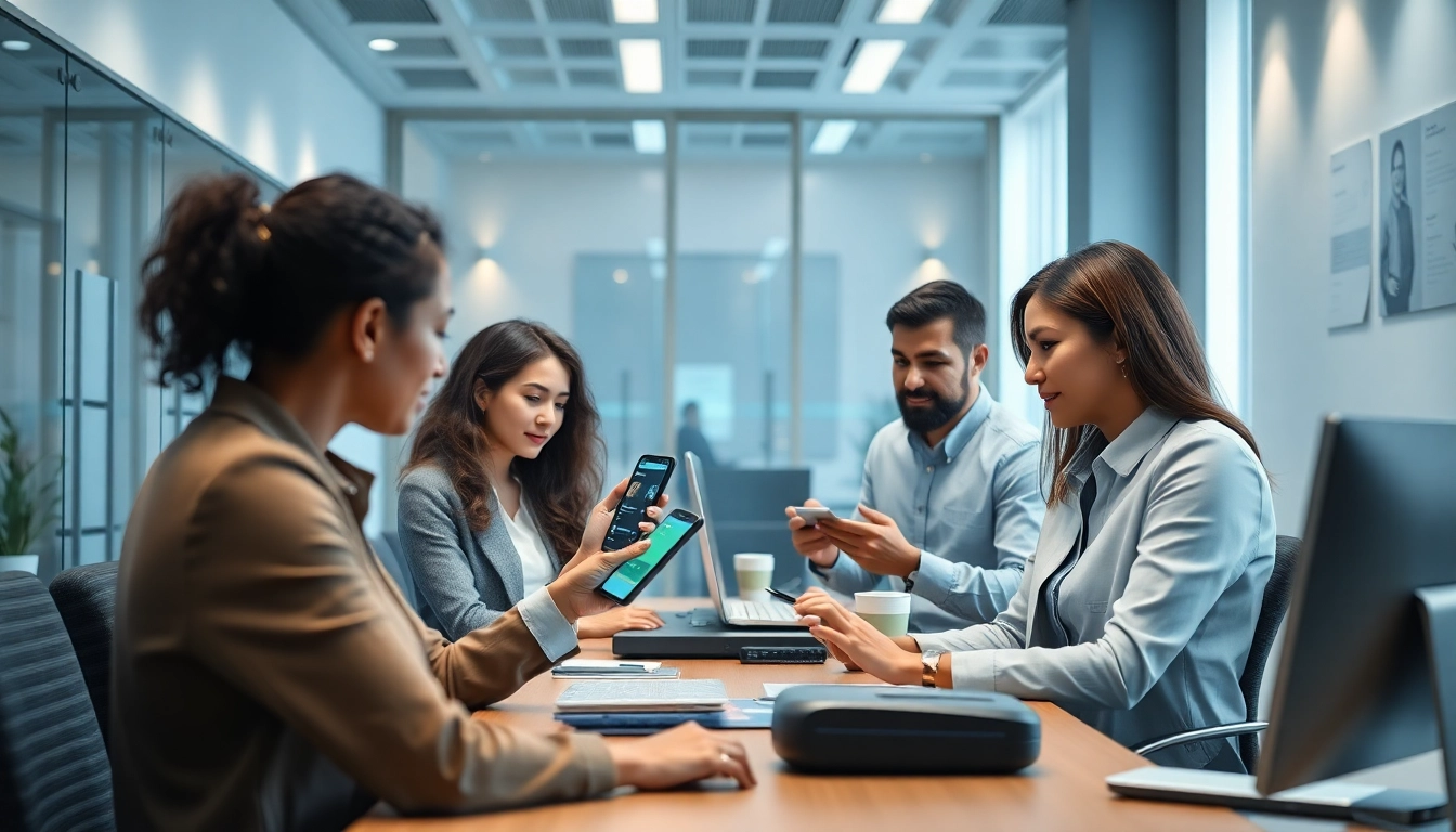 Effizienter Prozess der elektronischen Führerscheinkontrolle in einem modernen Büro.