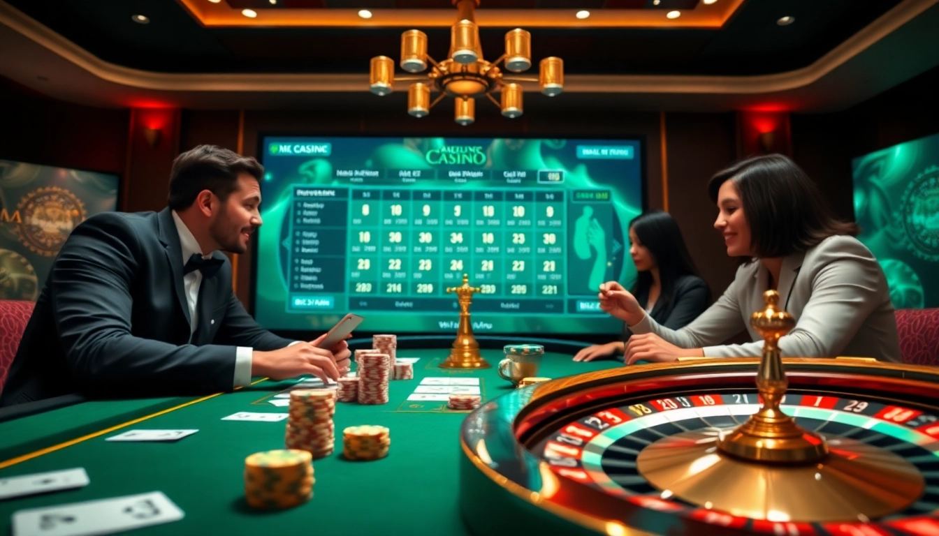 Players enjoying thrilling games at https://win678.art/ with dynamic casino interface and elegant decor.