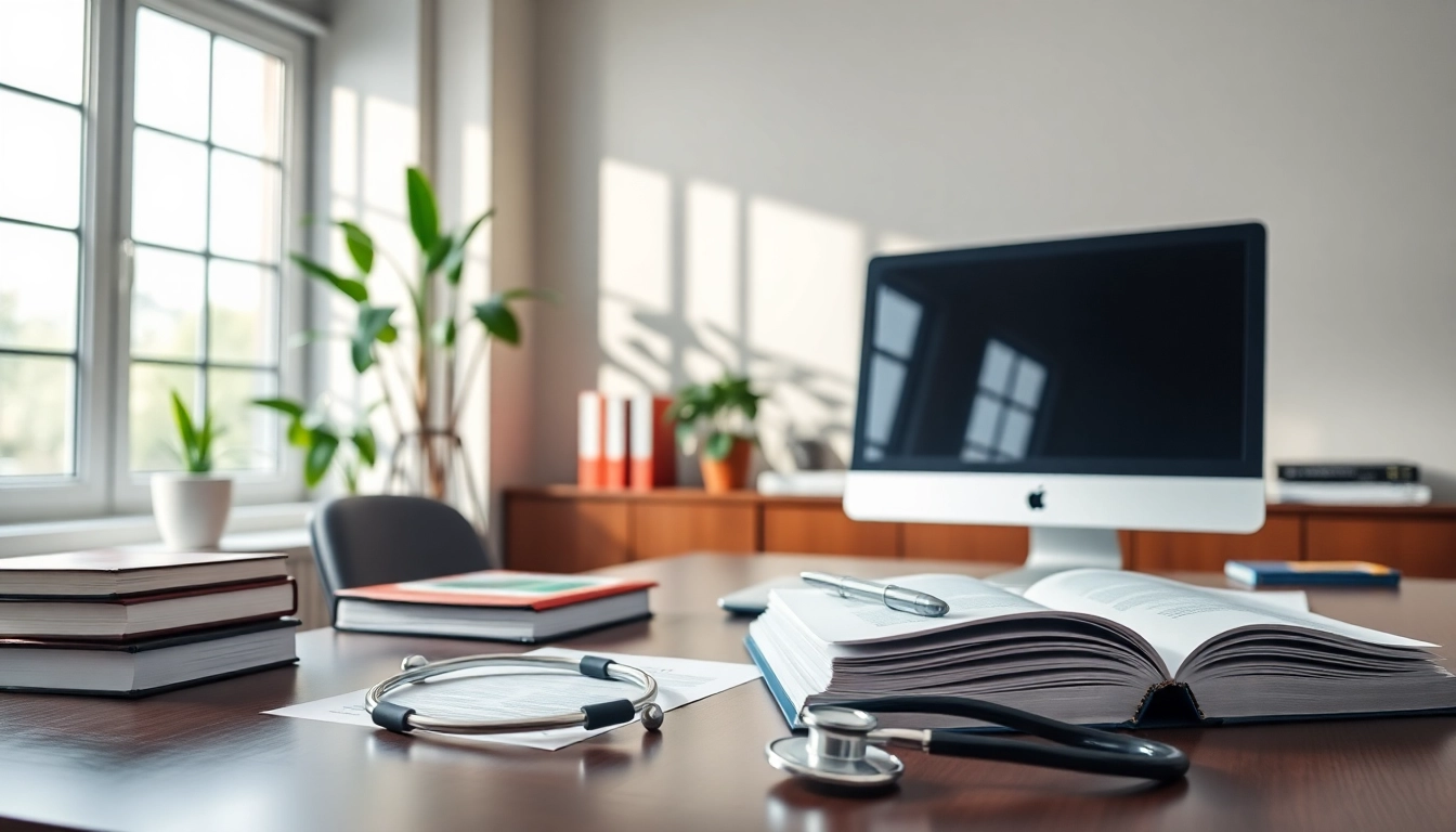 Gesundheitsratgeber Deutschland bietet wertvolle Informationen in einer modernen Büroumgebung.