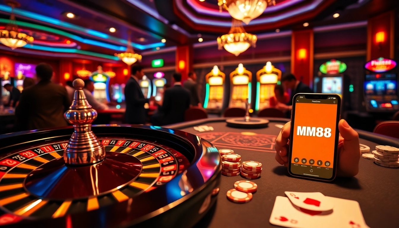Experience the excitement of gambling with MM88 in a vibrant casino setting.