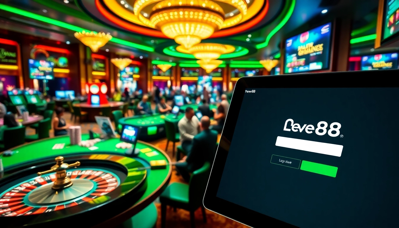 Engage in thrilling action with new88 đăng nhập at a luxurious casino scene filled with excitement.