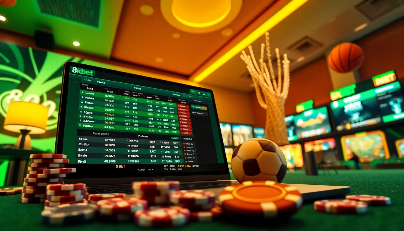 Experience 8kbet with an engaging online betting interface showcasing excitement and trust.