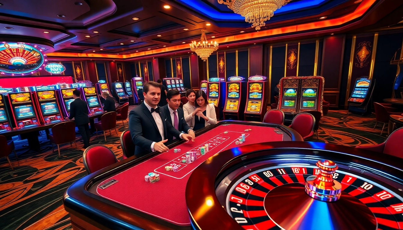 Engage in thrilling gameplay at 789P casino, featuring vibrant poker tables and lively roulette.