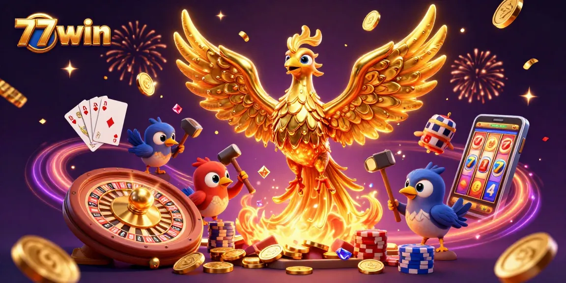 Experience thrilling gaming adventures at 77win with vibrant casino elements and excitement.