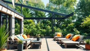 Genießen Sie die Terrassenüberdachung Krefeld mit hochwertigem Glasdach und einladendem Gartenambiente.