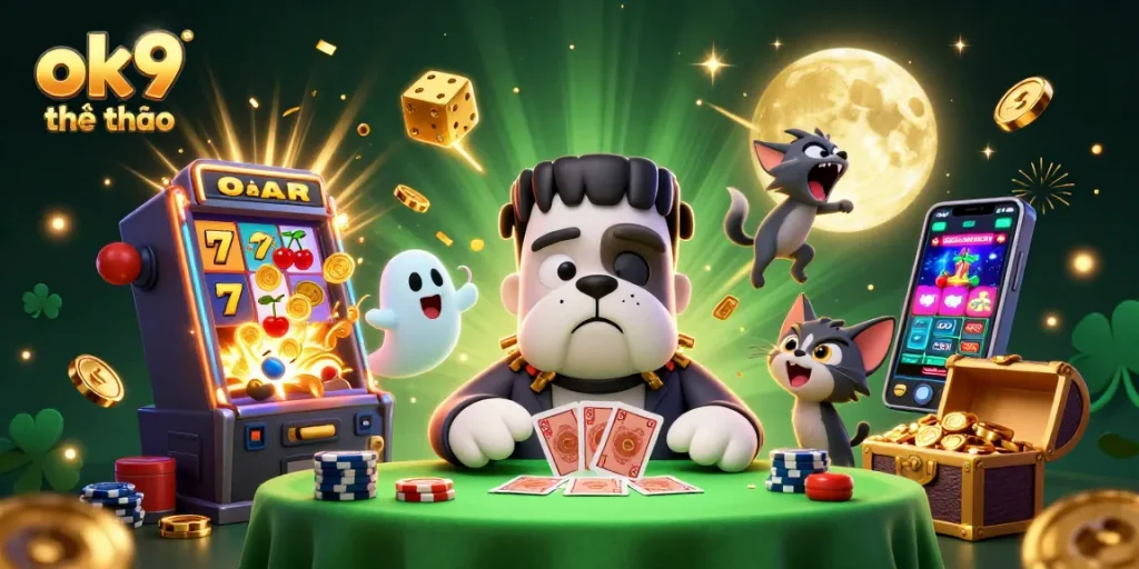 Engage with ok9 thể thao through thrilling casino action featuring 3D characters and vibrant game elements.