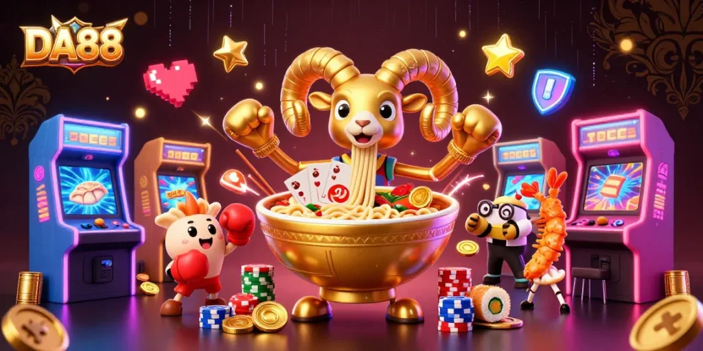 Engage in a thrilling DA88 gaming experience with vibrant characters and action.